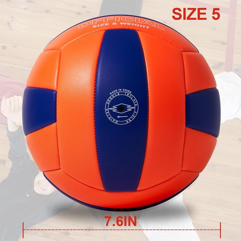 PECOGO Volleyball Size 5 PU Leather Soft Indoor Outdoor Volleyballs Sports Training Game Play Ball for Beginner, Teenager, Adult, 8.2 - Image 3